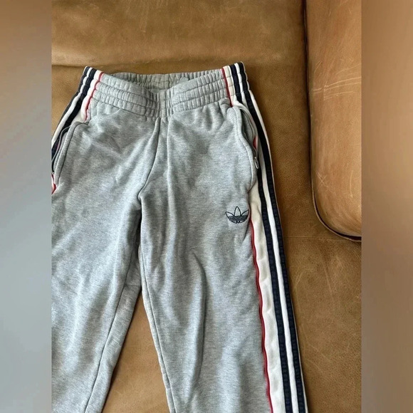 Adidas Thick Light Gray Women’s Joggers RWB Stripes Size Small - Picture 4 of 11